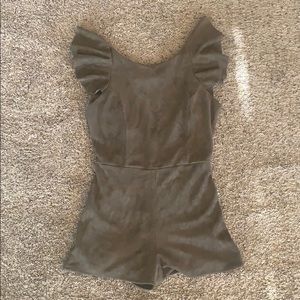 Velvet Ruffle Romper